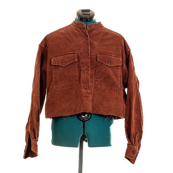Rust Shacket Woman Eddie Bauer | Jackets & Coats | Upcycled Raw Edge Rust Color Corduroy ...